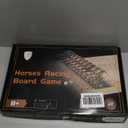 Horse Race Board Game Racing Game Thickened Solid Wood with 11 Luxurious Durable Classic Metal Horses with 2 Dice and 2 Boxes of Cards Horse Racing Game (Rustic Brown, Rectangle)