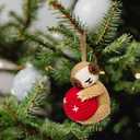 Sloth Ornament - Sloth Ornaments for Christmas Tree, Animal Ornaments - Animal Lovers Gifts for Women - Christmas Crochet Ornament & Card