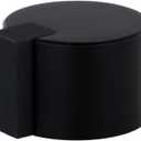 EVI Door Stoppers | Stainless Door Stop - Adhesive Fastening - Protector Rubber - 1.1 x 0.79 Inch Black Door Stopper