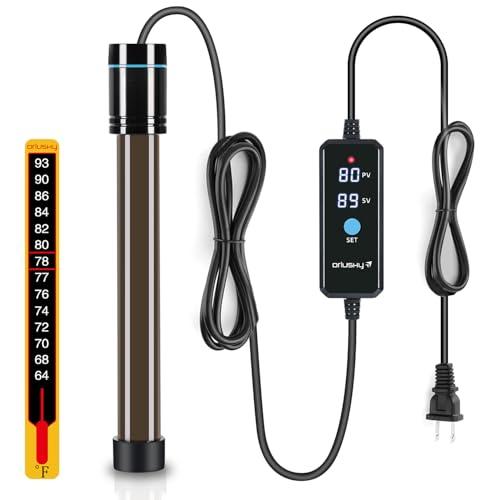 Orlushy 300W Submersible Aquarium Heater, Adjustable Fish Tank Heater with Digital Display External Controller, Overheat Protection and Free Thermometer for 40-60 Gallons Freshwater and Saltwater Tank
