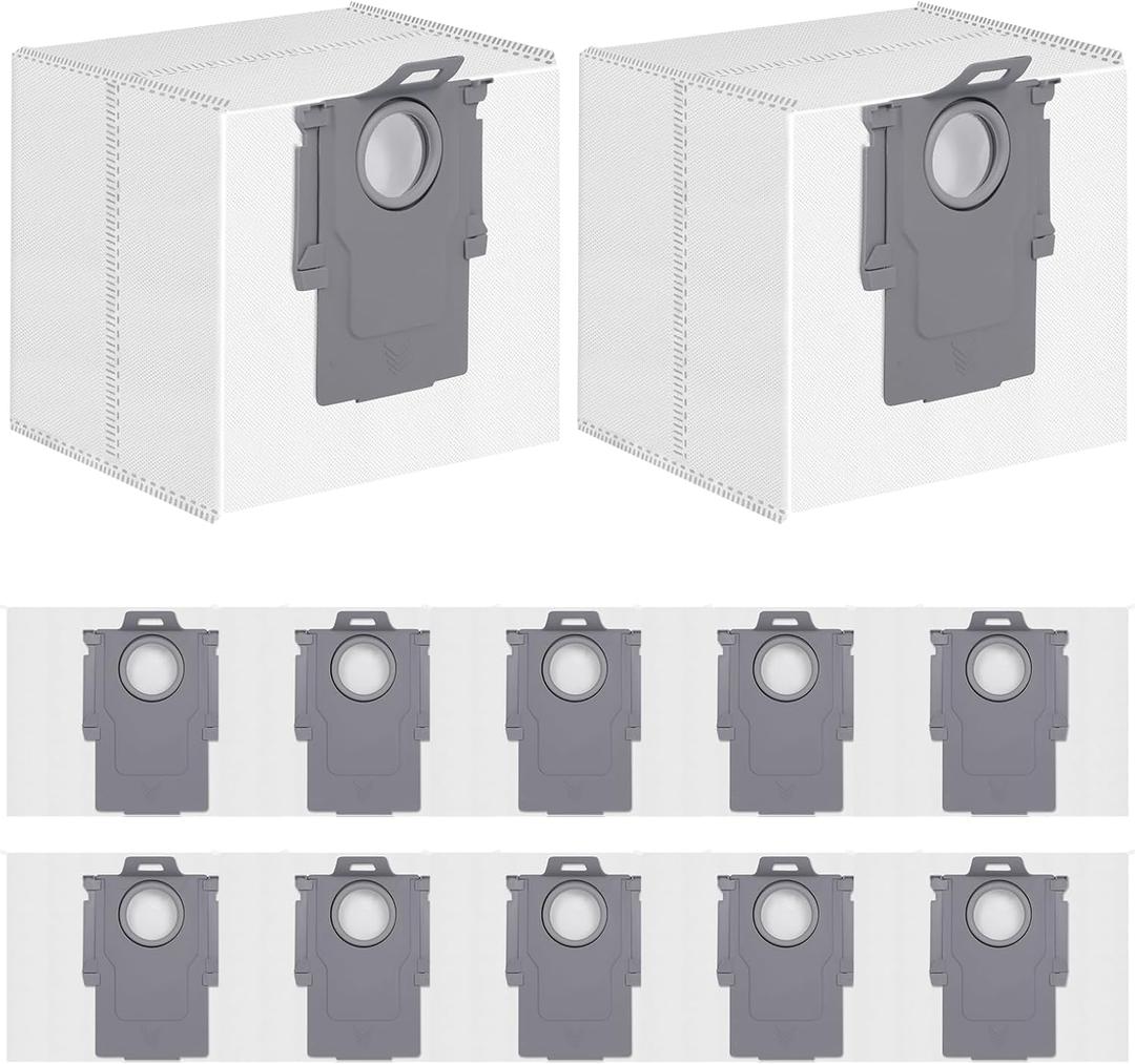 12 Pack Dust Bags for Roborock Q7 M5+/L5+, Q10 S5+/X5+, Q5+, Q5 Max+/Pro+/DuoRoller+, Q8 Max+, S8 Pro Ultra/S8+, S7 Max/MaxV Ultra Robot Vacuum, 3.6 L Large Capacity Disposable Replacement Bag