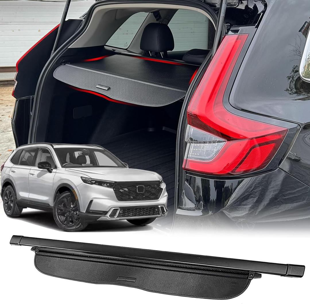 Cargo Cover for 2023 2024 2025 Honda CRV Accessories, (Carbon Fiber Texture) for Honda CRV 2023-2025 Accessories(Include Hybrid) Retractable Trunk Cover Shield Shade Privacy Screen for CR-V (for 2023-2025 Honda CRV)