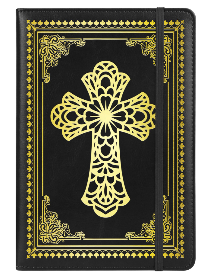 Christian Notebook Gifts for Women Men,Religious Bible Verse Notebook,Faith Prayer Journal for Women Christian Easter Gifts School Supplies (A6 Cross Black)