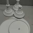 HBlife 3-PCS White Cake Stand Set (8"/10"/12" Plate) for 6-10 Inch Cakes, Perfect Dessert Table Display Set, Cupcake&Cake Stands for Party, Wedding, Birthday, Baby Shower, Anniversary (Metal)