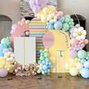 Gold Metal Wedding Arch Backdrop Stands Set of 2 (7.2FT & 6.6FT), Metal Square Balloon Arch Frame for Birthday Party, Ceremony, Baby Shower