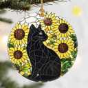 2 x Christmas Ornaments, Dodosky 2.8in Ceramic Black Cat Ornament, Xmas Decor, Christmas Tree Ornaments, Xmas Decorations for Tree, Holiday Ornament, Gift Ideas, Gifts for Cat Lovers, Gifts for Women