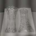 Dicunoy Set of 2 Glass Flower Vase, 9.5" Large Clear Flower Vases for Centerpieces, Modern Crystal Rose Vase, Heavy Duty Tall Cylinder Flared Vase with Heavy Base for Home, Living Room, Office