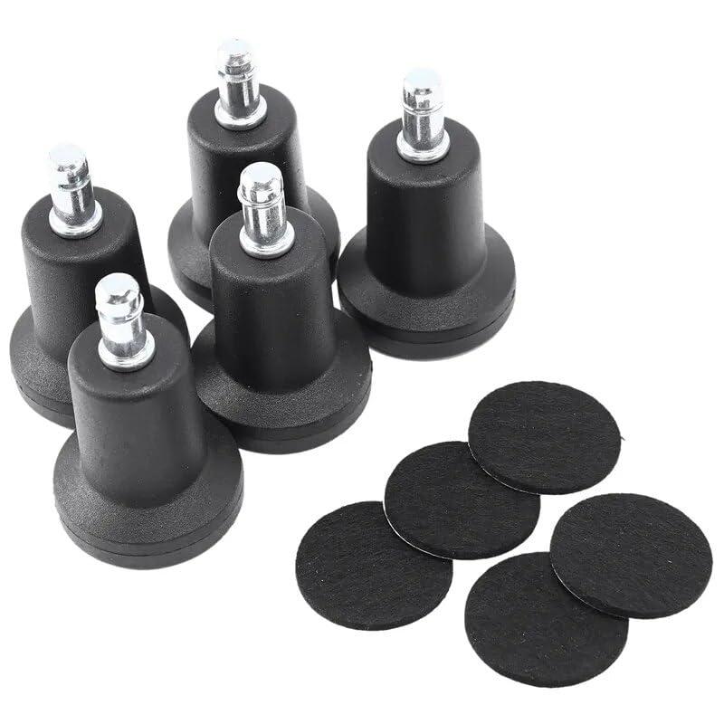 Replacement for Office Chair Without Wheels & Bar Stool, Fixed Stationary Caster Glide, 5-Pack