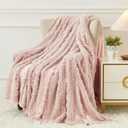 Aganear Fleece Throw Blanket - Cozy Soft Lightweight Fuzzy Throw Blanket for Women Portable Throw Blankets for Couch, Warm Present for Birthday, Christmas, Halloween, Housewarming(50"x60", Pink)