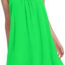 ReachMe Womens Sexy Plus Size Swimsuit Coverups Spaghetti Strap Beach Dresses Bathing Suit Cover Up Sheer Tank Sundress (Green, S)