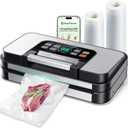 95Kpa Powerful Precision Pro Vacuum Sealer with Double Heat Seal & Double Pump, Easy-Lock Handle, 10-in-1 Vacuum Sealer Machine for Food with Bags Storage, Built-in Cutter, Green