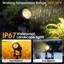 CPLIRIS Outdoor Landscape Lighting, LED Spot Lights Kit for Garden, Yard, House, Lawn, Tree, Flags, Fence Use, Warm White 2700k-3300k, IP67 Waterproof & Connectable - 6 Pack