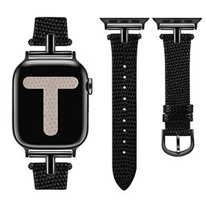 Wearlizer Leather Band Compatible with Apple Watch Band Women 38/40/41/42/44/45/49mm Dressy Fashion Fancy Strap with T-shape Metal Buckle for iWatch Bands Series 11 10 9 8 7 6 5 4 3 SE/Ultra 3 2 1