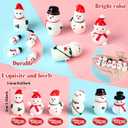 Soaoo 80 Pcs Mini Resin Snowman Figurines, Christmas Miniature Decor,Cute