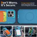 7 x for iPhone 15 Pro Case [Compatible with MagSafe], Heavy Duty Shockproof 3-Layer Full-Body Protection Rugged Cover, Drop-Resistant and Wireless Charging Friendly (Aqua, iPhone 15 Pro)