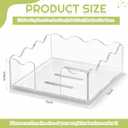 Kathfly 2 Pack Scalloped Clear Acrylic Napkin Holder, 7 x 7 x 2.56 Inch Scalloped Tray, Disposable Paper Napkin Holder for Weddings, Bathroom, Kitchen, Dining, Bars, Hotels and Home Decoration