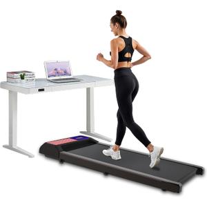 Treadmill Under Desk with Incline for Home and Office,Walking Treadmill with Remote Control and LED Display (Black Grey)