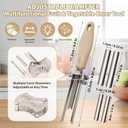 Apple Corer, Bell Pepper Corer, Pepper Seed Remover Tool, 2025 New Upgraded Adjustable Diameter Multifunctional Fruit and Vegetable Corer Tool Kitchen Gadgets, Dishwasher Safe (Light Brown)