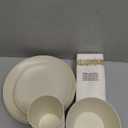 Supernal 32pcs Wheat Straw Dinnerware Sets Cream Color,Plates and Bowls Sets,Beige Plastic Dinnerware Sets, Dish Set for 8 with 25pcs Gold Napkins, Dishwasher Safe Plates