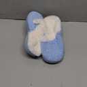 Slippers for Women Fuzzy House Slip on Indoor Outdoor Bedroom Furry Fleece Lined Ladies Comfy Memory Foam Female Home Shoes Anti-Skid Rubber Hard Sole (7-8, Blue)