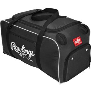 Rawlings | COVERT Duffle Equipment Bag | Baseball/Softball | Multiple Styles (26"L x 13"W x 13"H (Pack of 1), Black)