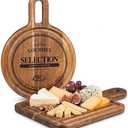 GleeNflux Mini Charcuterie Board Set with Handle, 2-Piece Small Acacia Wood Serving Tray & Wooden Cutting Board for Cheese, Fruit, Appetizers & Entertaining Gift