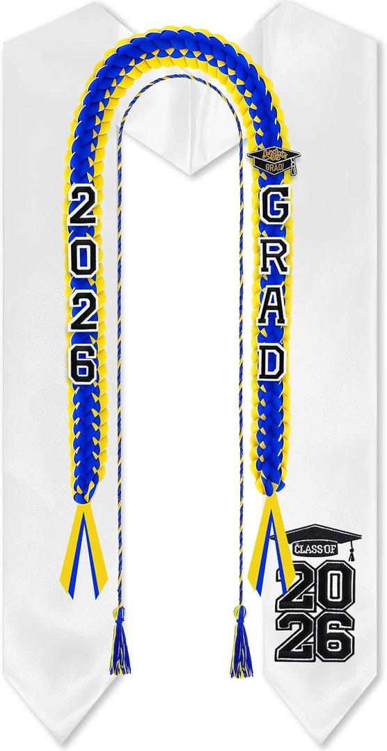 Graduation Ribbon Leis and Stole Graduation Lei Kit with Honor Cord Class of 2026 Graduation Gift for Party Graduates