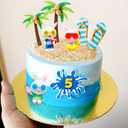 LaVenty Beach Cake Decorations Summer Surfboard Cake Toppers Pool Party Cake Decoration Luau Cake Decoration Hawaiian Cake Decorations for Summer Decorations