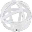 Elements 7.68 Inch White MDF Open Weave Decorative Orb