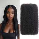 Afro Kinkys Bulk Human Hair for Dreadlocks Extensions and Locs Repair 1 Pack 50 Gram Natural Black Color Afro Kinky Curly Human Hair Bulk for Twist (Black, 12 Inch)
