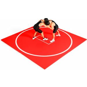 VELOVA Wrestling Mat BJJ Martial Arts Karate Boxing Judo MMA Jiu Jitsu Mats for Practice or At Home Gym, 9x9 Feet Shock Absorbing Grappling Sparring Thick Folding Matt Wrestling Gifts Men Boys