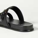 The Drop Women's Avona Two Strap Slide Sandals (7, Black)