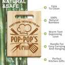 Pop Pop Gifts, Pop Gifts from Grandkids Fathers Day, Poppop Birthday Gift Wooden Cutting Board Utensils Set with Apron, Great Pop Grandprents Day Fathers Day Stocking Stuffer Kitchen Gift