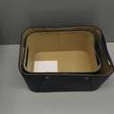 La Jolie Maison Storage Baskets for Organizing, 2 Pack, Luxury Vegan Leather Storage Cube Boxes for Closet Shelf Cabinet Bookcase, Navy Blue