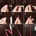 SARLA Syntheic Feather Hair Extensions 100 Pcs Colored Hair Piece for Women 10 Mixed Colors 16 Inch