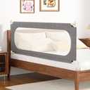 Bed Rails for Toddlers, with Headboard Rod -Height Adjustable Perfect Baby' Safety Bed Rails for Babys Bed Rails Guard (One Side 74.8"(L) 28"(H)-Gary) (Grey)