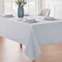 Veblandy Textured Rectangle Tablecloth 52x70 inch Table Cloth Water Resistant Wrinkle Free Spill-Proof, Decorative Fabric Table Cover Washable for Banquet Parties Event Holiday Dinner, Light Grey