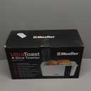 Mueller UltraToast Full Stainless Steel Toaster 4 Slice, Long Extra-Wide Slots for Bagels and Waffles, 6 Browning Levels, LED Display, Cancel/Defrost/Reheat Functions & Removable Tray, Kitchen Gadgets