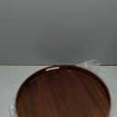 Large Round Wooden Coffee Table Trays 20" - Multi-Functional Home Decor Ottoman Serving Platter Carbonized Black (Brown)