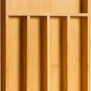 Silverware Organizer Kitchen Drawer Organizer Utensil Organizer Bamboo Silverware Holder Cutlery Organizer in Drawer Flatware Organizer Tray(5 slots, Natural