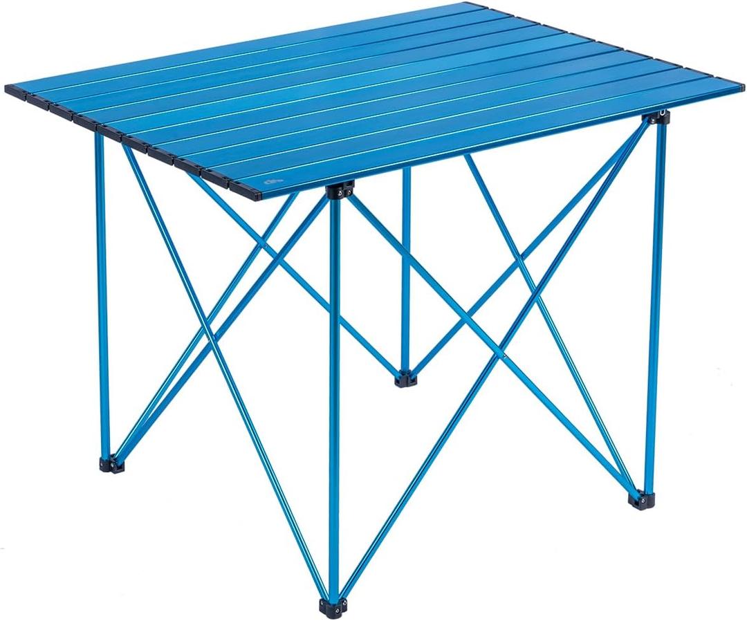 iClimb Ultralight Compact Camping Folding Table with Carry Bag (Reinforced Blue - XL), X-Large
