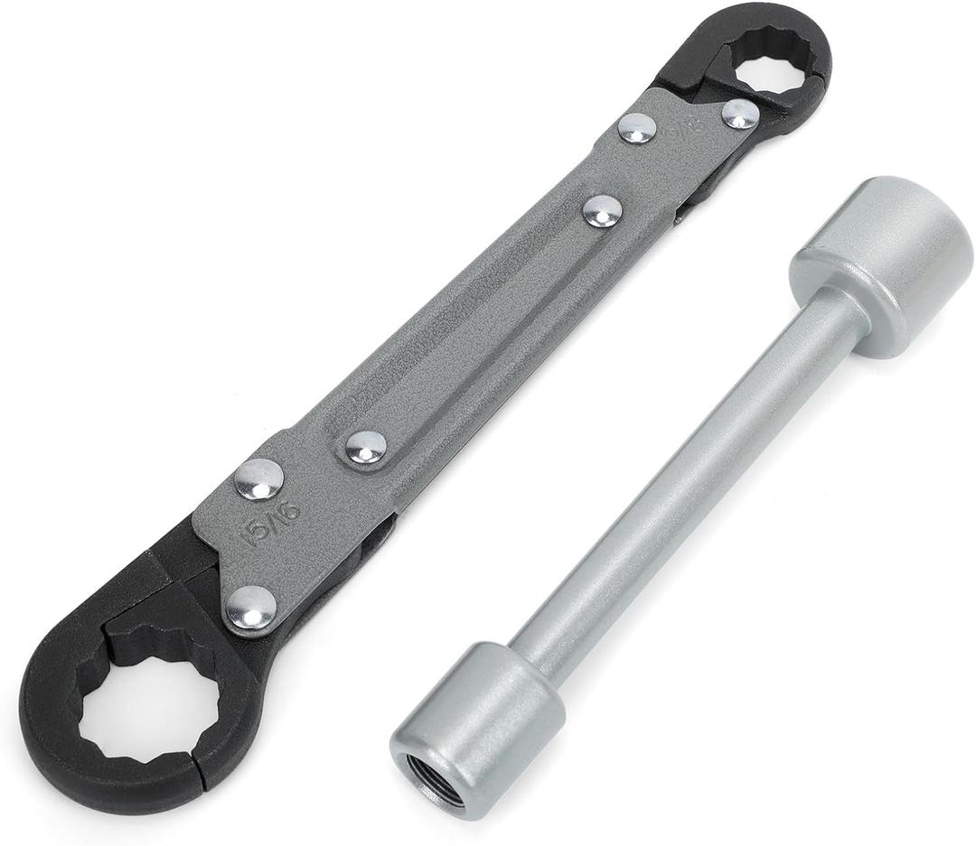 Holdly Plumbing Tools Angle Stop Wrench Kit Adjustable Wrench Professional Plumber Tools for Installing New Compression Angle Stops and Removing Compression Rings-Silver Tool Kit