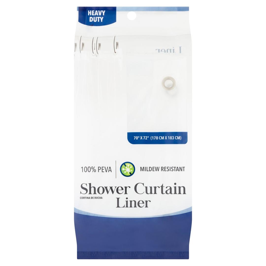 100% PEVA Heavy Duty Clear Shower Curtain Liner (70" x 72"): 1 Pack / 1 Shower Curtain Liner
