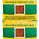 Rechargeable Desiccant Pack 2 x 500g, Moisture Absorber with Transparent Indicator Window, Silica Gel Desiccant Dehumidifier for Closet, Basement, Gun Safe, RV, Garage & Storage