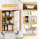 AmazerBath Bathroom Medicine Cabinet with Mirror, Bamboo Medicine Cabinet Wall Mounted, Over The Toilet Storage with Towel Bar for Bathroom, Small Spaces