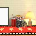 2 Pcs 13 x 72 Inch Movie Night Table Runner with Gold Star Design - Red Carpet Decoration for Birthday Party Supplies red