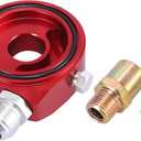 X AUTOHAUX Universal Car Aluminum Alloy Oil Filter Cooler Sandwich Thread Plate Adapter Oil Cooler Kit Red M20x1.5 1/8 NPT
