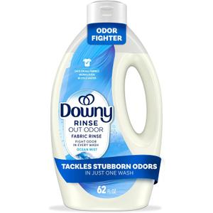 Downy Rinse Laundry Odor Remover, Ocean Mist Scent, 62 FL OZ, Fabric Softener and Laundry Odor Removal Rinse
