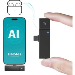 HiDock P1 mini AI Voice Recorder: Smart Voice Recorder Work with Wireless Earbuds for Meeting Lectures Calls BlueCatch Tech Digital Audio Recorder Transcription Summary HiNotes APP Control 32GB