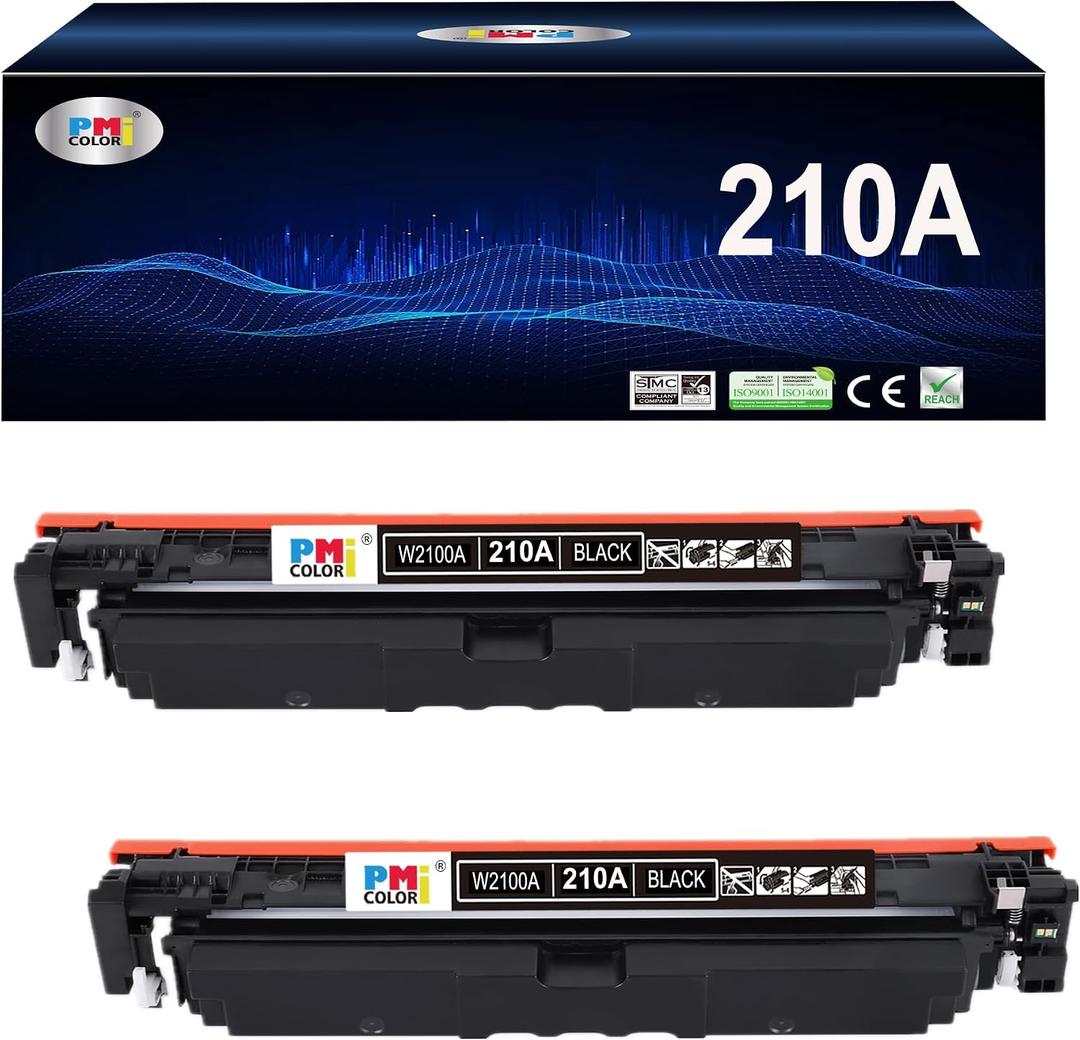 2 Pack Replacement for HP 210A Black Toner Cartridge W2100A Replacement for Color MFP 4301fdw 4301fdn Pro 4201dw 4201dn Series Printer Ink (with Chip)